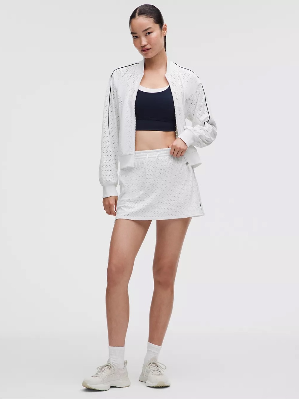 NWT lululemon Ace Advantage High-Rise Knit Mesh Tennis Skirt White Club Blue S